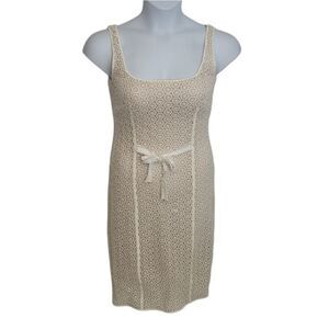 MOSCHINO dress white eyelet lace‎ sleeveless bodycon midi 8